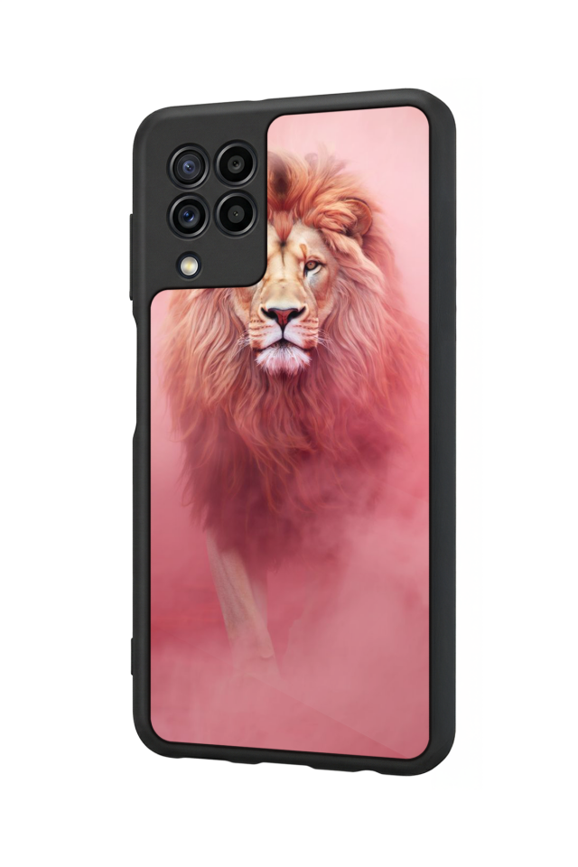 Samsung Galaxy M22 Uyumlu Aslan Tasarımlı Glossy Premium Kılıf