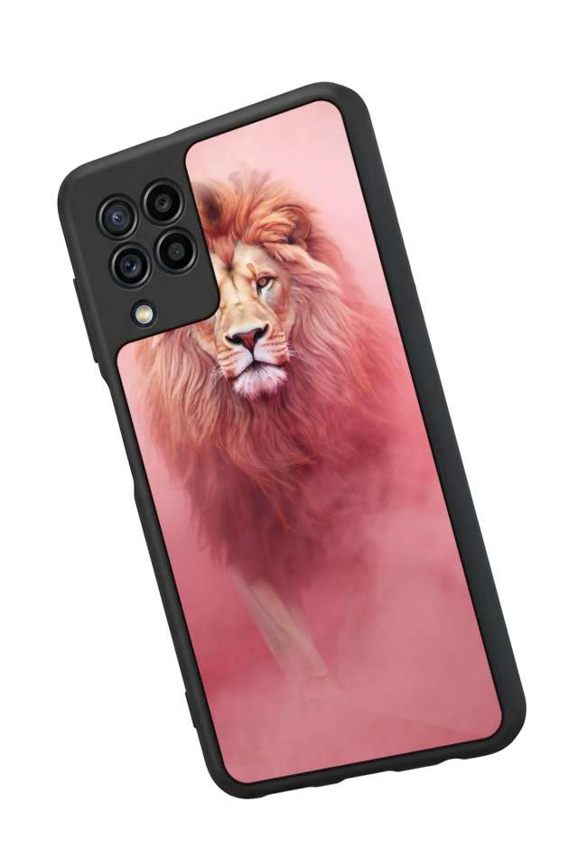 Samsung Galaxy M22 Uyumlu Aslan Tasarımlı Glossy Premium Kılıf