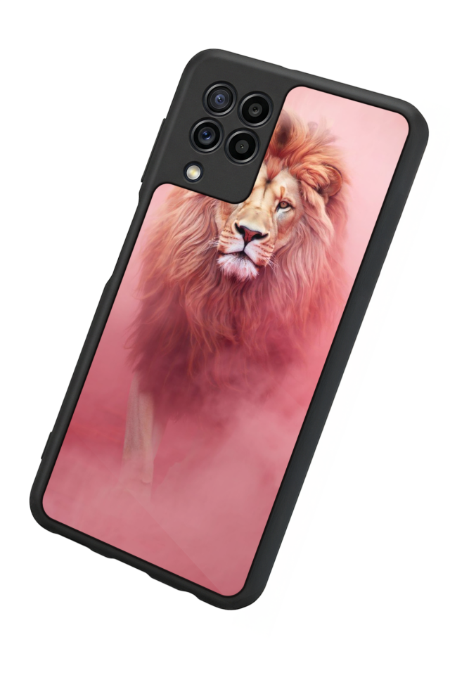 Samsung Galaxy M22 Uyumlu Aslan Tasarımlı Glossy Premium Kılıf