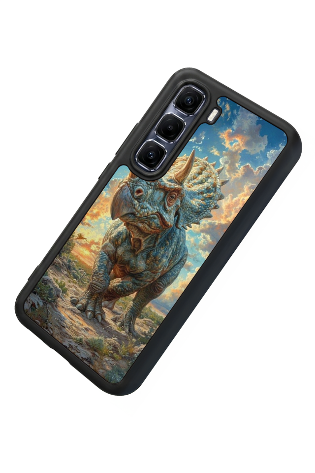 Infinix Hot 60 Pro Plus Uyumlu Dinazor Tasarımlı Glossy Premium Kılıf