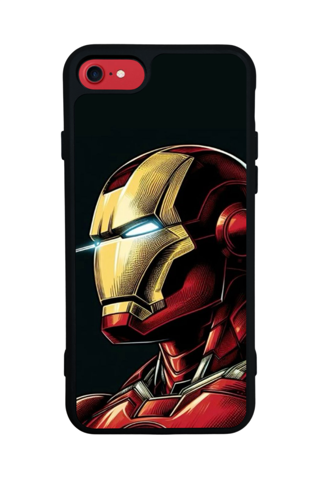 iPhone SE Uyumlu  Iron Man ( Demir Adam ) Tasarımlı Glossy Premium Kılıf