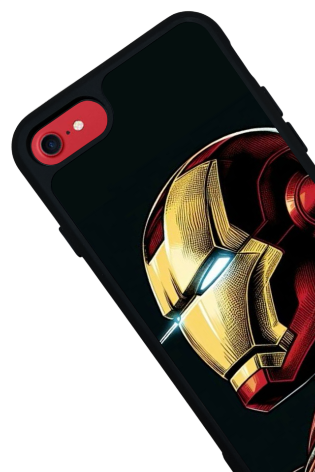 iPhone SE Uyumlu  Iron Man ( Demir Adam ) Tasarımlı Glossy Premium Kılıf