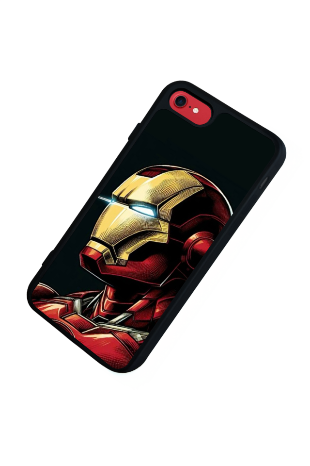 iPhone SE Uyumlu  Iron Man ( Demir Adam ) Tasarımlı Glossy Premium Kılıf