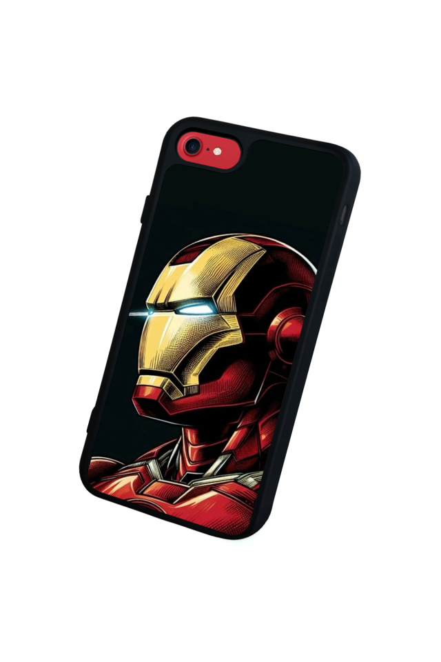 iPhone SE Uyumlu  Iron Man ( Demir Adam ) Tasarımlı Glossy Premium Kılıf