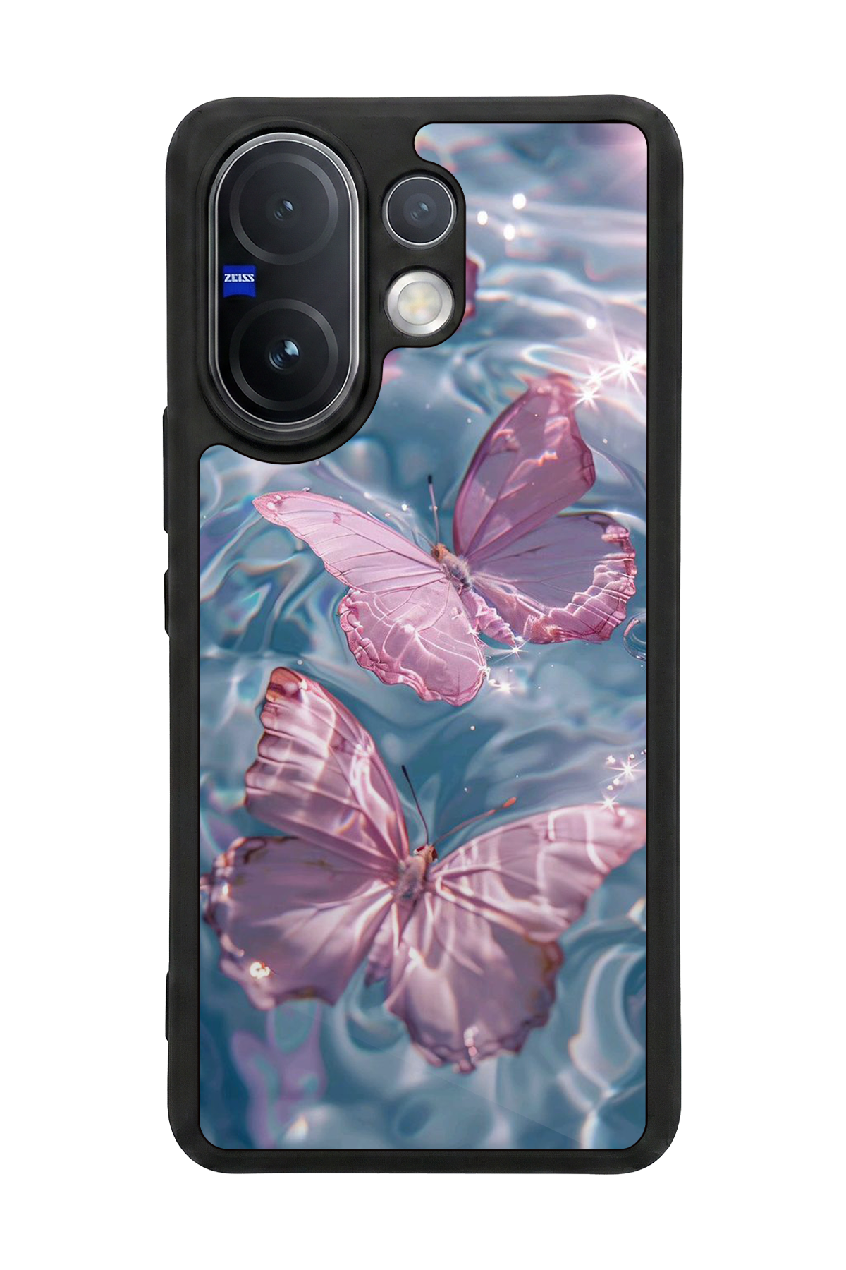 Vivo V60 Uyumlu Kelebek Tasarımlı Glossy Premium Kılıf