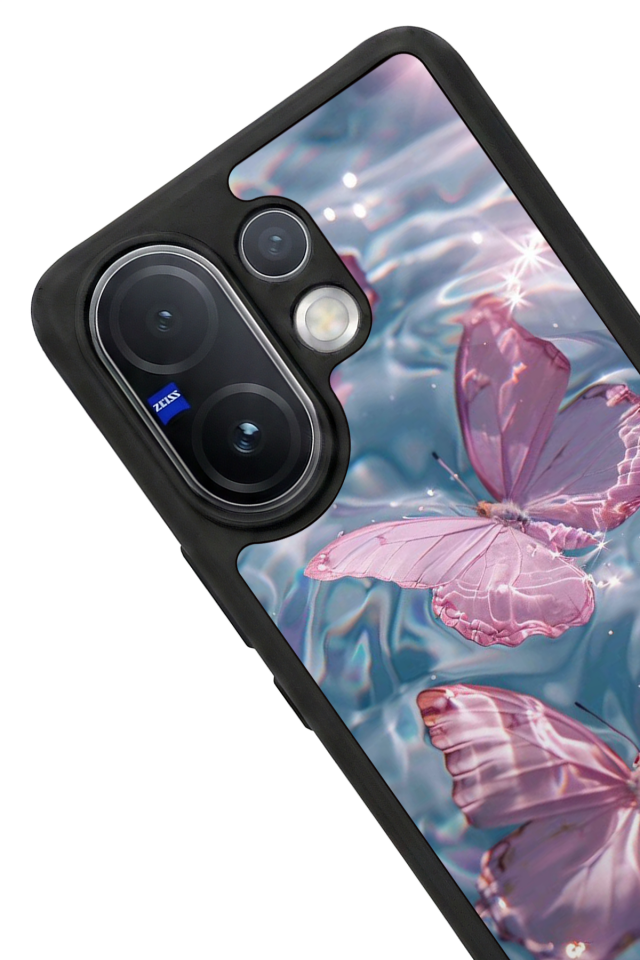 Vivo V60 Uyumlu Kelebek Tasarımlı Glossy Premium Kılıf