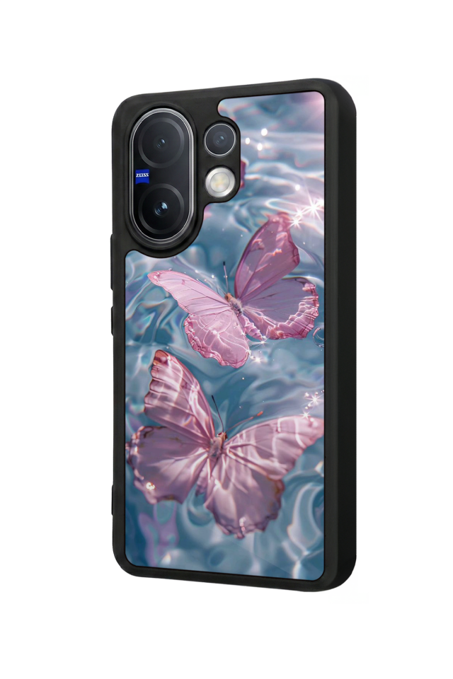 Vivo V60 Uyumlu Kelebek Tasarımlı Glossy Premium Kılıf