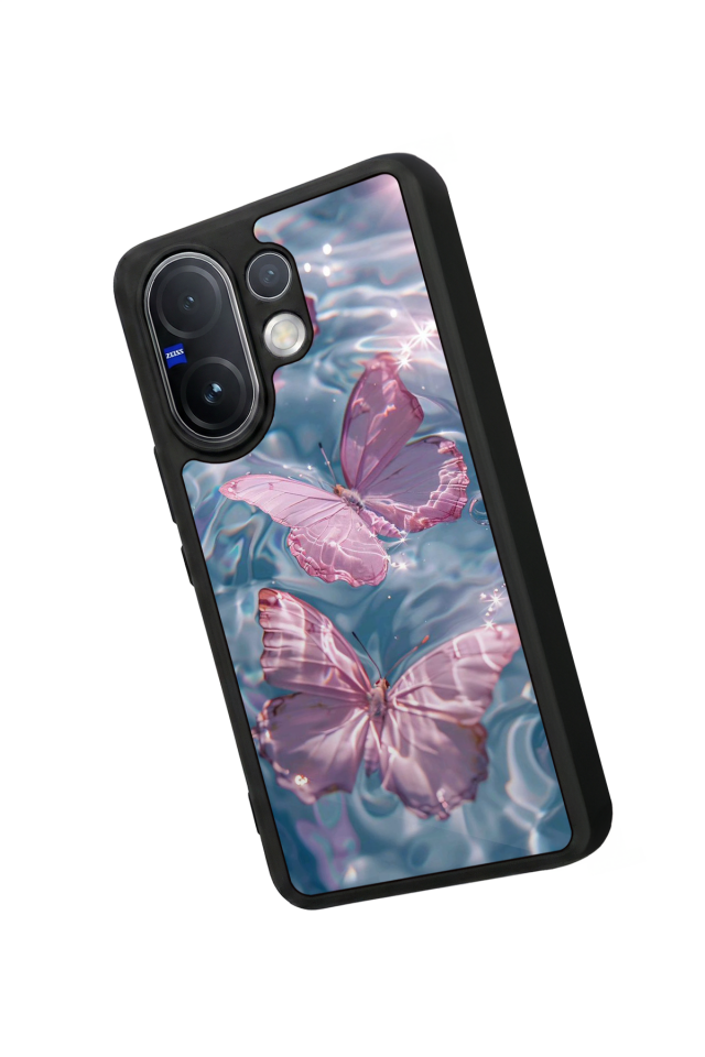 Vivo V60 Uyumlu Kelebek Tasarımlı Glossy Premium Kılıf