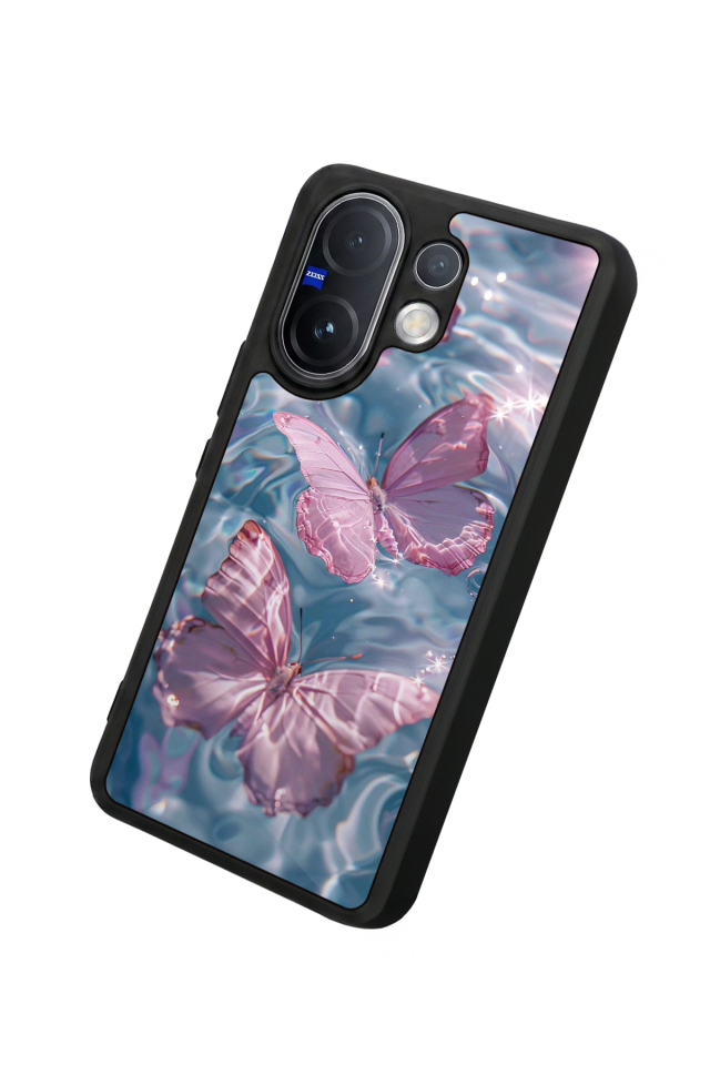 Vivo V60 Uyumlu Kelebek Tasarımlı Glossy Premium Kılıf