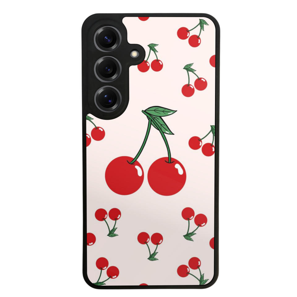 Samsung Galaxy S25 Uyumlu Kiraz Tasarımlı Glossy Premium Kılıf