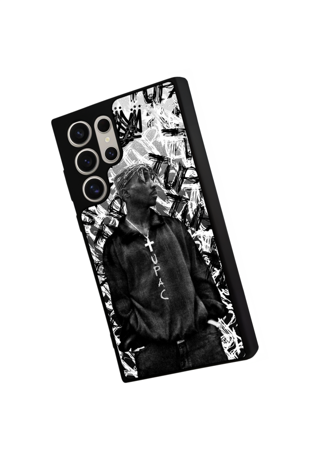 Samsung Galaxy S23 Ultra Uyumlu Tupac Tasarımlı Glossy Premium Kılıf