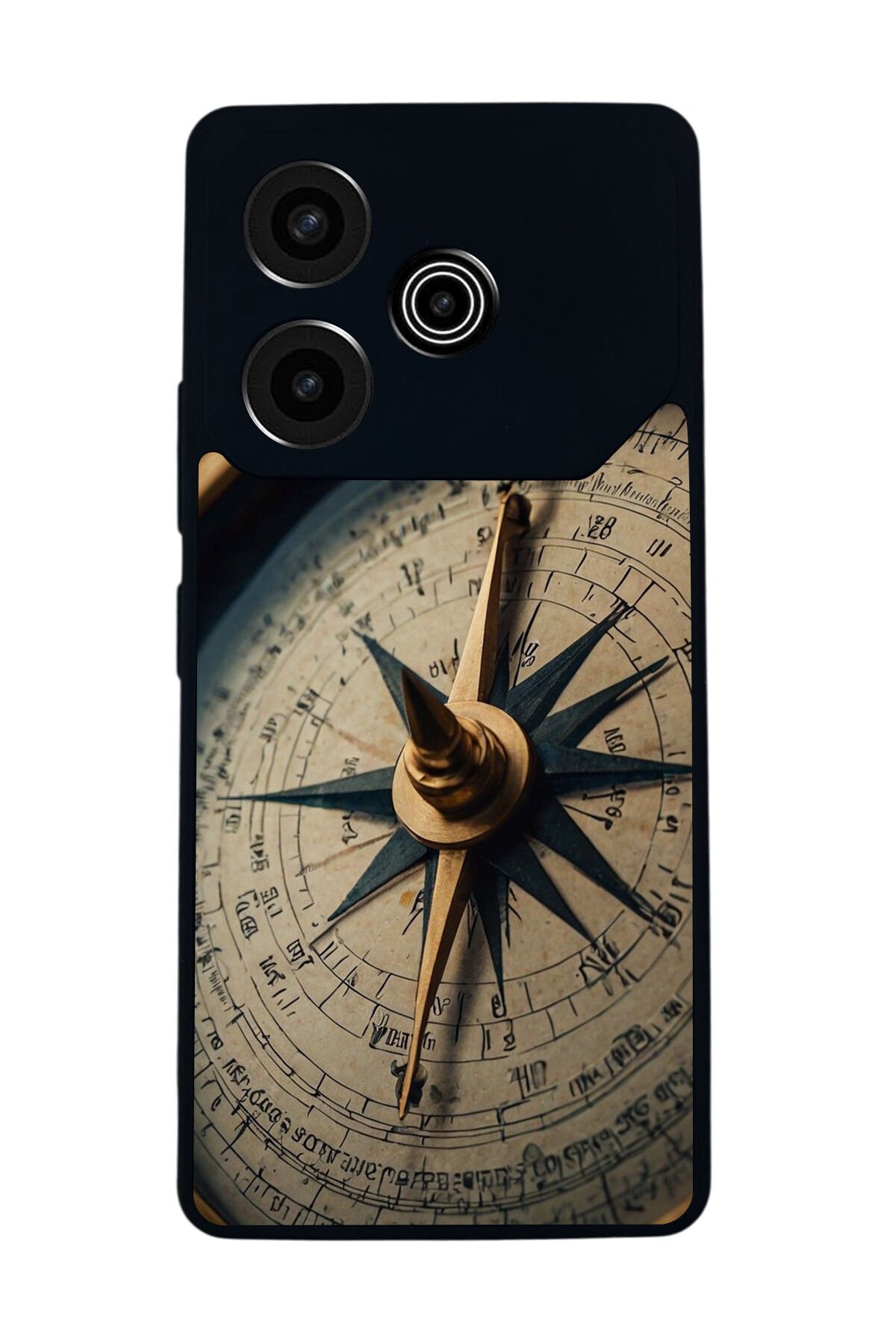 Tecno Pova 6 Uyumlu Pusula Tasarımlı Glossy Premium Kılıf