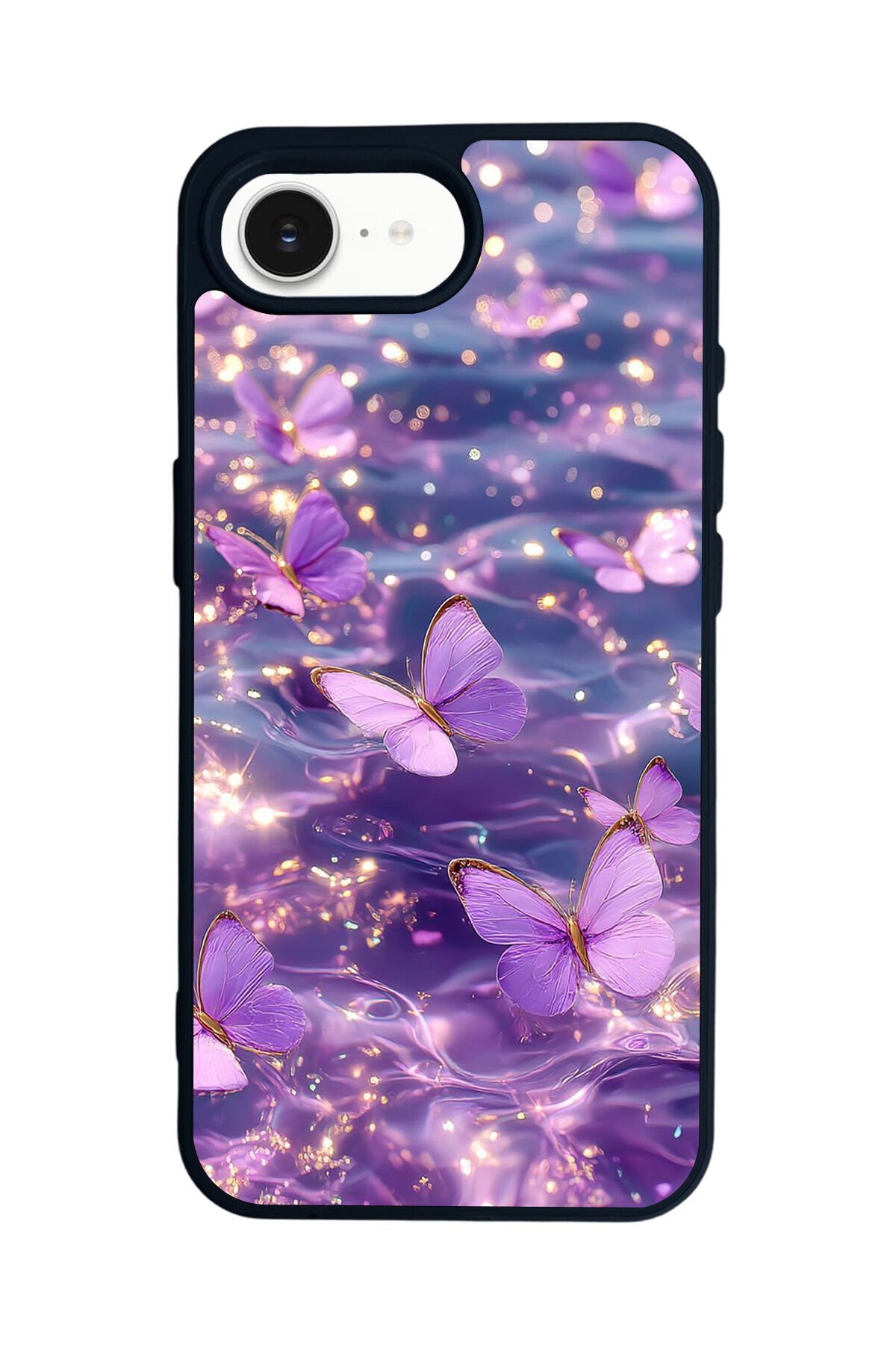 iPhone 16E Uyumlu Kelebek Tasarımlı Glossy Premium Kılıf