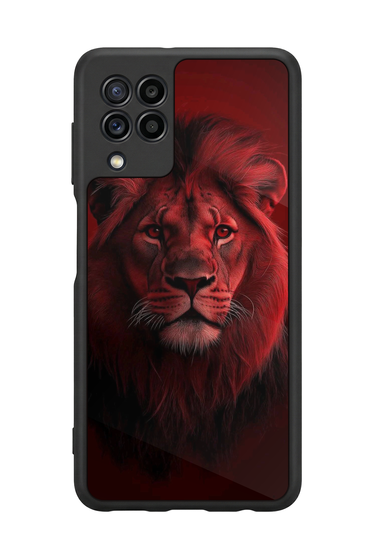 Samsung Galaxy M22 Uyumlu Aslan Tasarımlı Glossy Premium Kılıf