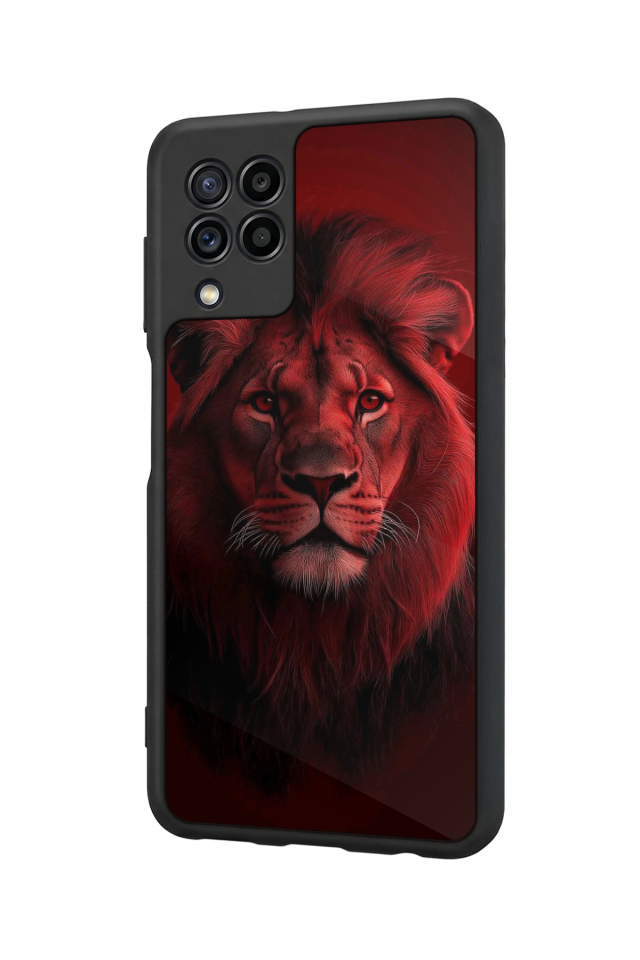 Samsung Galaxy M22 Uyumlu Aslan Tasarımlı Glossy Premium Kılıf