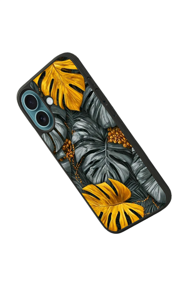 iPhone 16 Uyumlu Botanik Tasarımlı Glossy Premium Kılıf