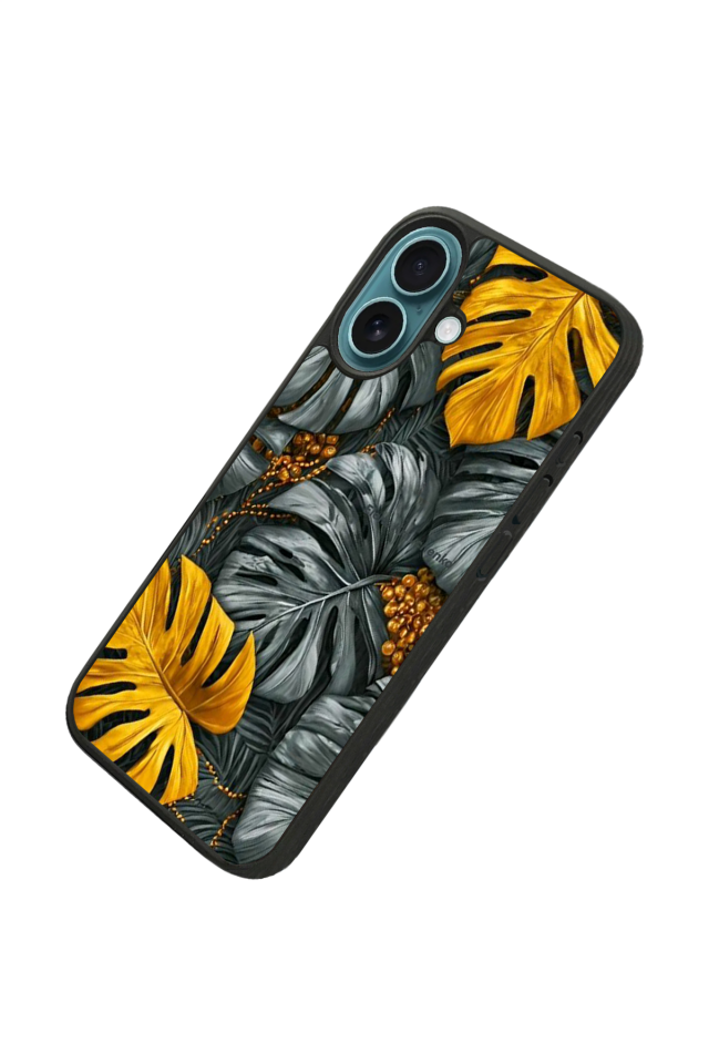 iPhone 16 Uyumlu Botanik Tasarımlı Glossy Premium Kılıf