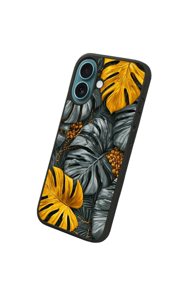 iPhone 16 Uyumlu Botanik Tasarımlı Glossy Premium Kılıf