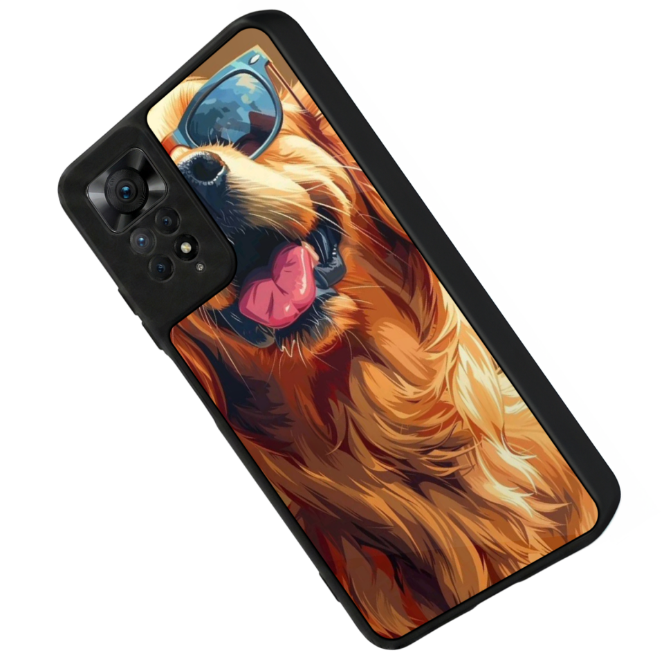Xiaomi Redmi Note 11 Pro Uyumlu Golden Kopek Tasarımlı Glossy Premium Kılıf