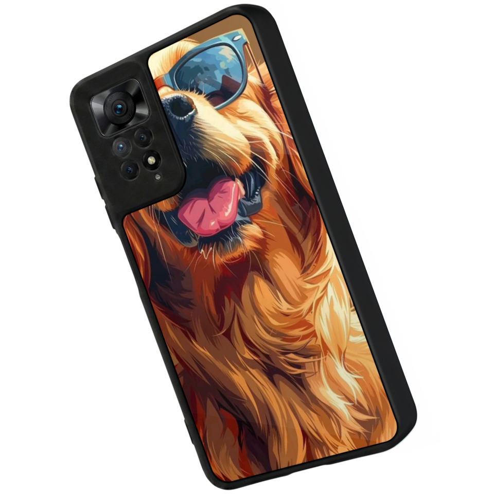 Xiaomi Redmi Note 11 Pro Uyumlu Golden Kopek Tasarımlı Glossy Premium Kılıf