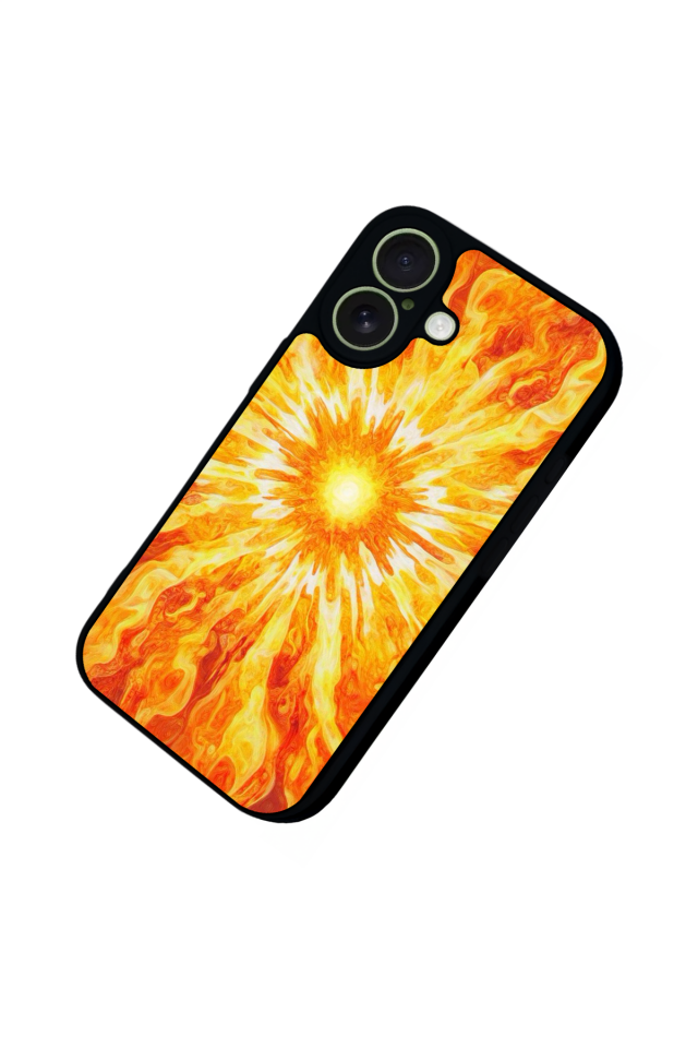 iPhone 17 Uyumlu Güneş Tasarımlı Glossy Premium Kılıf