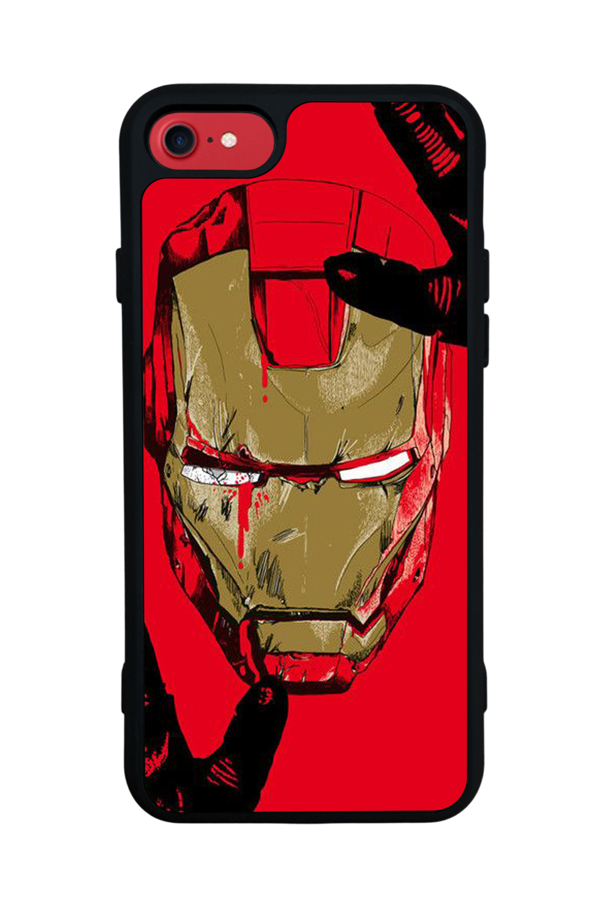 iPhone SE Uyumlu  Iron Man ( Demir Adam ) Tasarımlı Glossy Premium Kılıf