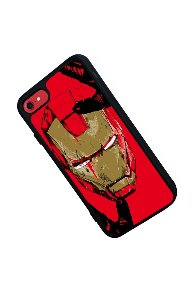iPhone SE Uyumlu  Iron Man ( Demir Adam ) Tasarımlı Glossy Premium Kılıf