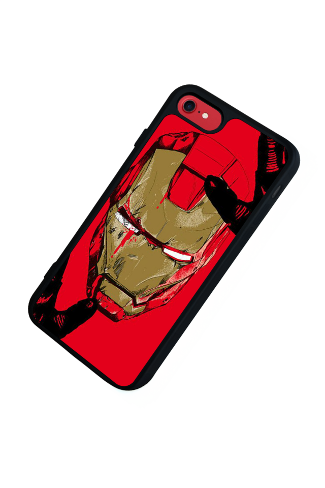iPhone SE Uyumlu  Iron Man ( Demir Adam ) Tasarımlı Glossy Premium Kılıf