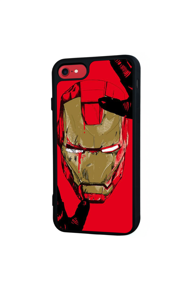 iPhone SE Uyumlu  Iron Man ( Demir Adam ) Tasarımlı Glossy Premium Kılıf