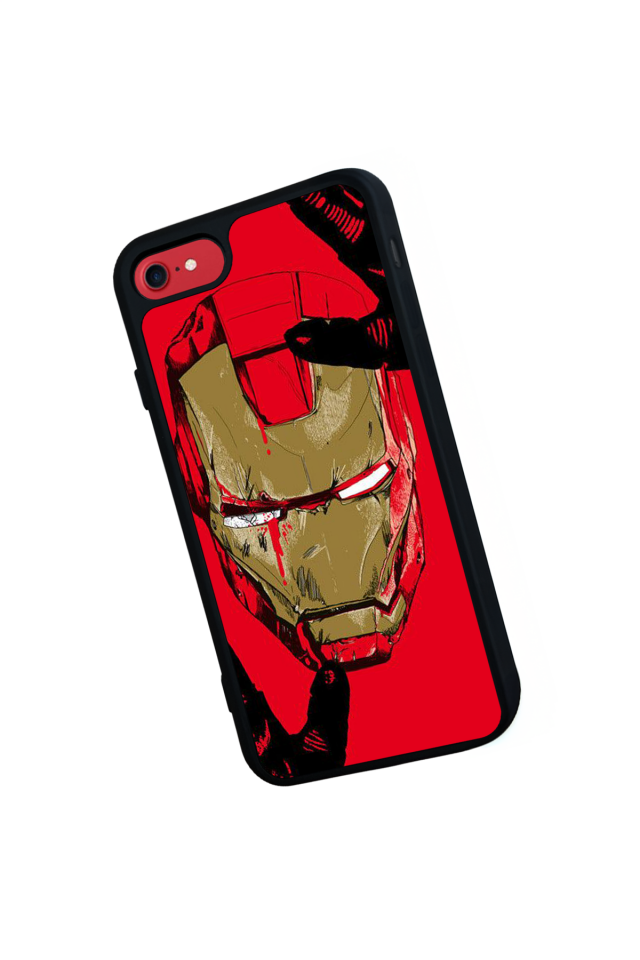 iPhone SE Uyumlu  Iron Man ( Demir Adam ) Tasarımlı Glossy Premium Kılıf