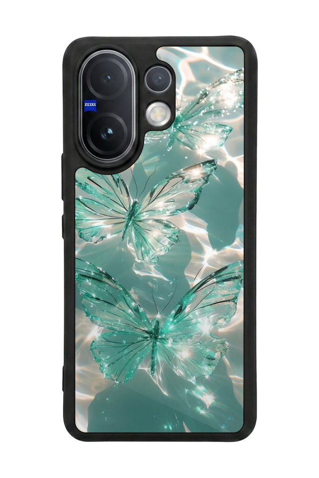 Vivo V60 Uyumlu Kelebek Tasarımlı Glossy Premium Kılıf