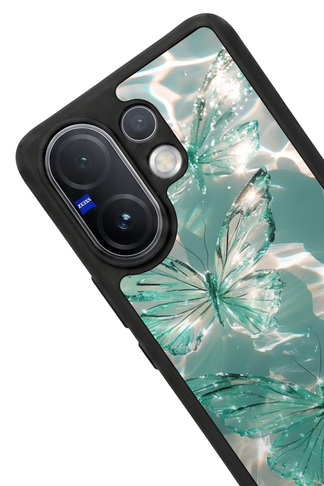 Vivo V60 Uyumlu Kelebek Tasarımlı Glossy Premium Kılıf