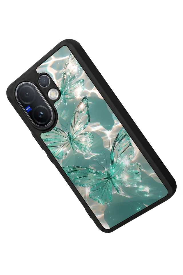 Vivo V60 Uyumlu Kelebek Tasarımlı Glossy Premium Kılıf