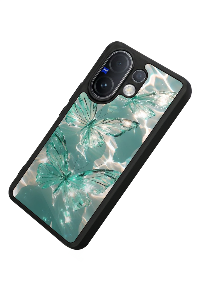 Vivo V60 Uyumlu Kelebek Tasarımlı Glossy Premium Kılıf