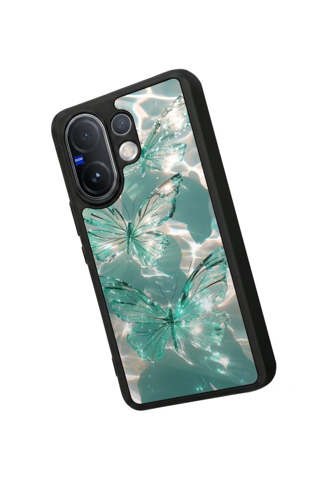 Vivo V60 Uyumlu Kelebek Tasarımlı Glossy Premium Kılıf