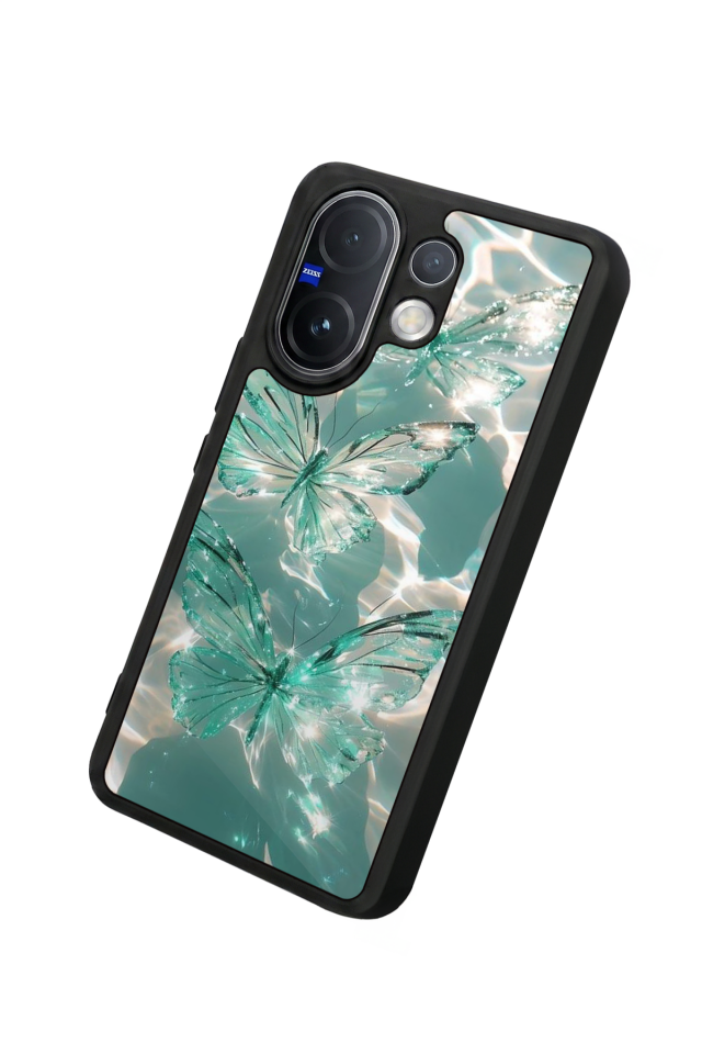 Vivo V60 Uyumlu Kelebek Tasarımlı Glossy Premium Kılıf