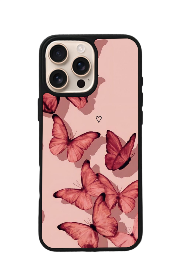 iPhone 16 Pro Max Uyumlu Kelebek Tasarımlı Glossy Premium Kılıf