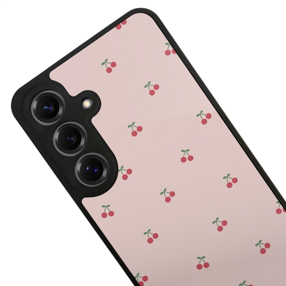 Samsung Galaxy S25 Uyumlu Kiraz Tasarımlı Glossy Premium Kılıf