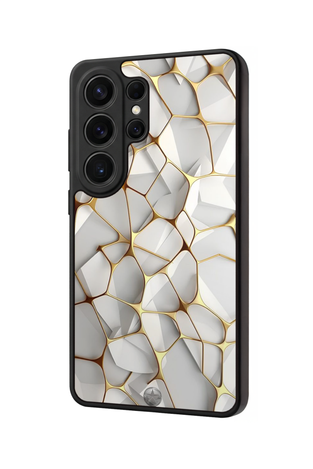 Samsung Galaxy S26 Ultra Uyumlu Mermer Marble Tasarımlı Glossy Premium Kılıf