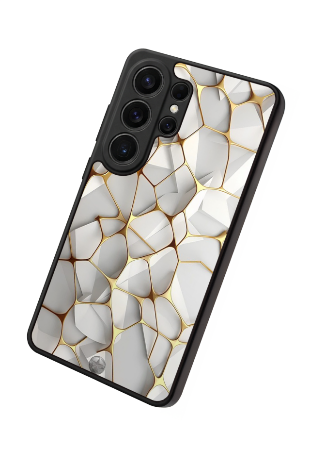 Samsung Galaxy S26 Ultra Uyumlu Mermer Marble Tasarımlı Glossy Premium Kılıf