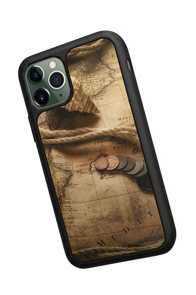 iPhone 11 Pro Max Uyumlu Pusula Tasarımlı Glossy Premium Kılıf