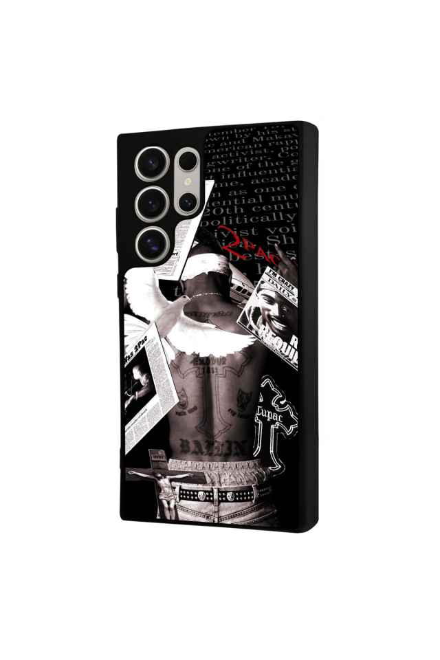 Samsung Galaxy S23 Ultra Uyumlu Tupac Tasarımlı Glossy Premium Kılıf