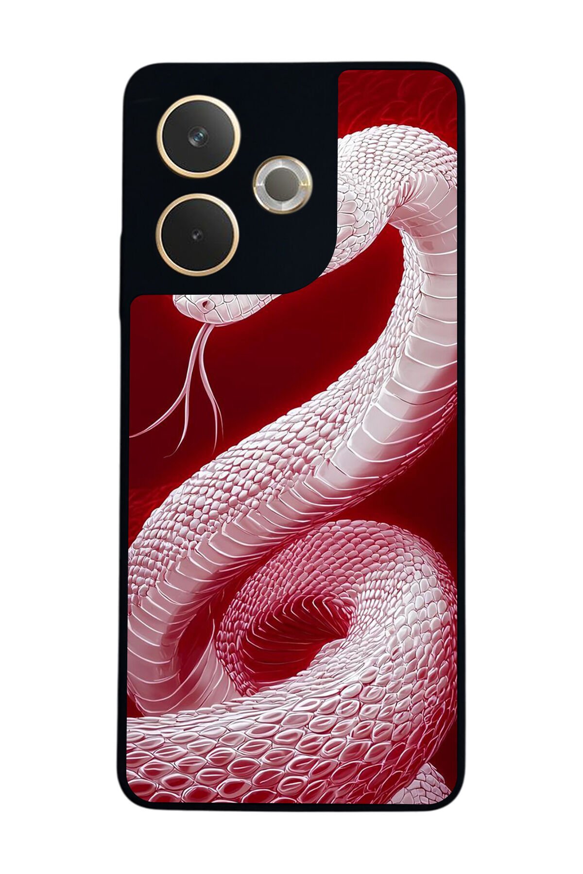 Oppo A5 Pro Uyumlu Yılan Tasarımlı Glossy Premium Kılıf