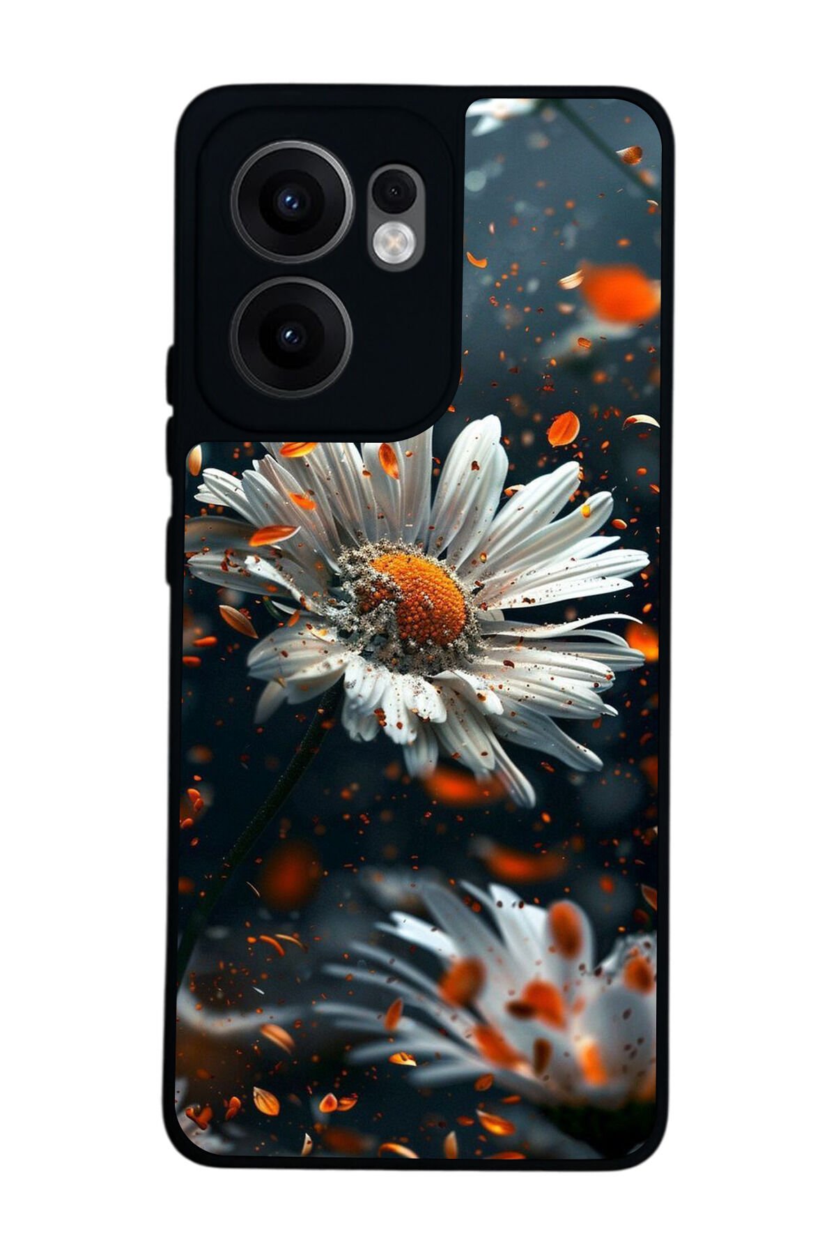 Oppo Reno 13F Uyumlu Cicek Tasarımlı Glossy Premium Kılıf