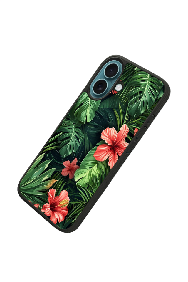 iPhone 16 Uyumlu Botanik Tasarımlı Glossy Premium Kılıf