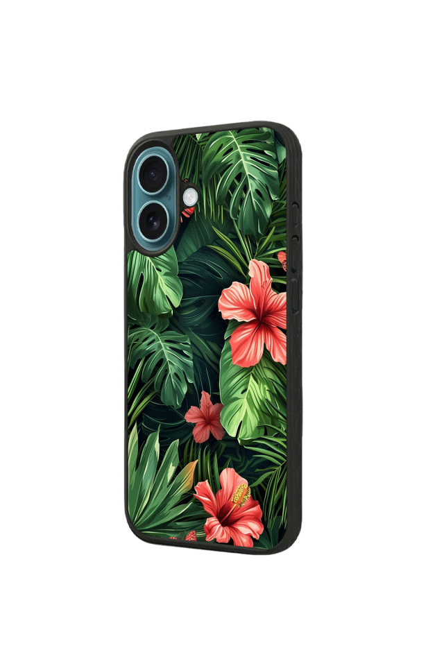 iPhone 16 Uyumlu Botanik Tasarımlı Glossy Premium Kılıf
