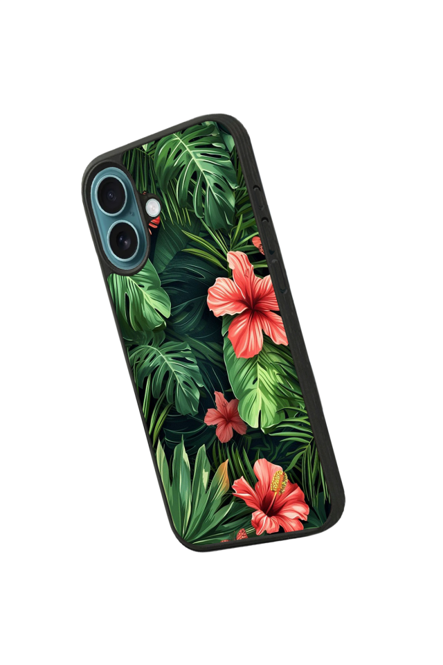 iPhone 16 Uyumlu Botanik Tasarımlı Glossy Premium Kılıf