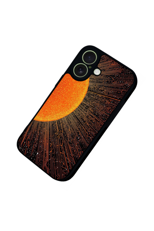 iPhone 17 Uyumlu Güneş Tasarımlı Glossy Premium Kılıf