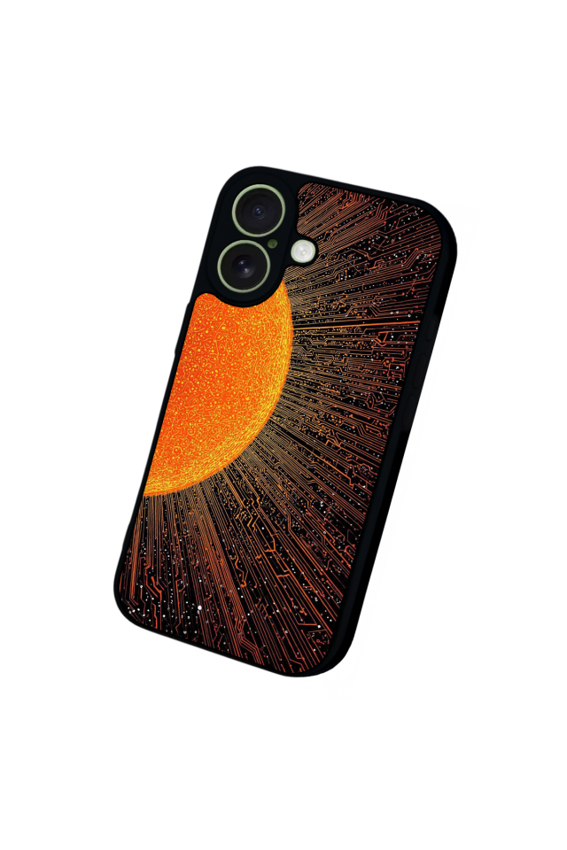 iPhone 17 Uyumlu Güneş Tasarımlı Glossy Premium Kılıf