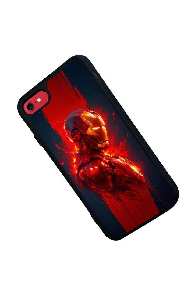 iPhone SE Uyumlu  Iron Man ( Demir Adam ) Tasarımlı Glossy Premium Kılıf
